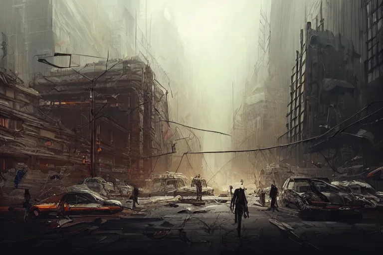 Image similar to post - apocalyptic new york artsation by ev shipard, artstation