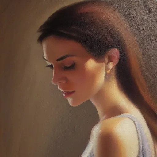 Prompt: beautiful italian woman in tuscany, oil painting, artstation, photorealistic