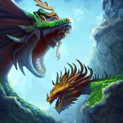 Image similar to dragon by Tiger HKN and Gediminas Pranckevicius, MapleStory, Game Art, hyper detailed, Character Modeling, cartoon, cinematic, raytrace, concept art, Trend on Behance 3d Art, V-Ray, Maya, C4D