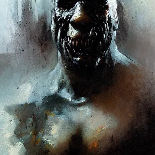 Prompt: killer croc jeremy mann painting