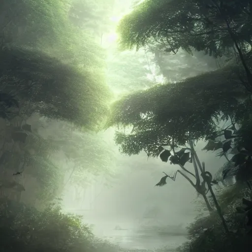 Image similar to Wild misty jungles, 8k, detailed, concept art, trending on artstation