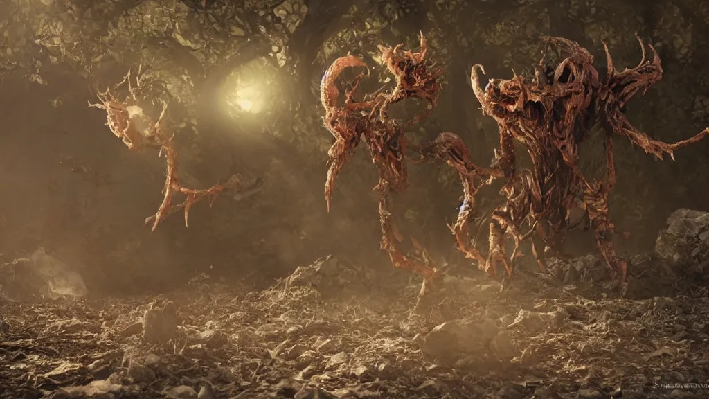 Prompt: Demonic Dirt Elimination Magic, anime by Yoshitaka Amano, everything in focus, rule of thirds, rendered in octane, rendered in Corona, rendered in vray, rendered in Arnold, insanely detailed, photorealistic, cinematic, no grain