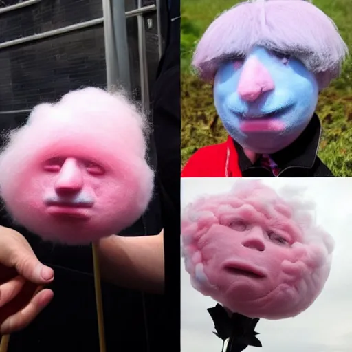 Image similar to cotton candy that looks like boris johnson