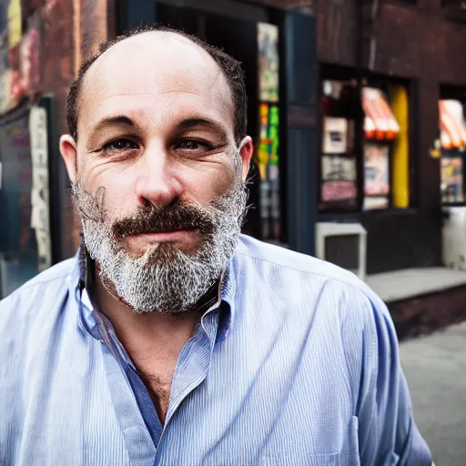 Prompt: closeup portrait of a snake oil salesman in a smoky new york back street, photograph, magazine, press, photo