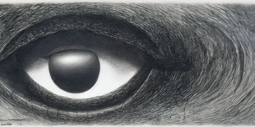 Image similar to the eye of Sauron, the lord of the rings, by John Howe, by Alan Lee