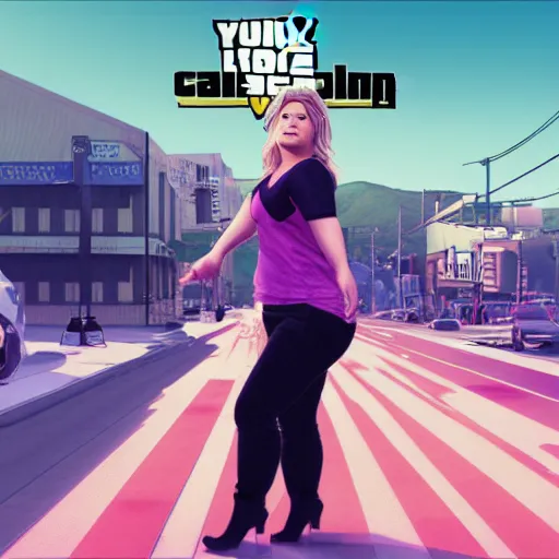 Image similar to young Kelly Clarkson's Breakaway album cover 3D render in the style of GTA V, 4k