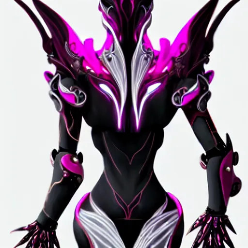 Prompt: highly detailed exquisite fanart, of a beautiful female warframe, but as an anthropomorphic robot dragon, standing elegantly, shining reflective off-white plated armor, bright Fuchsia skin, sharp claws, rear back shot, epic cinematic shot, realistic, professional digital art, high end digital art, DeviantArt, artstation, Furaffinity, 8k HD render, epic lighting, depth of field