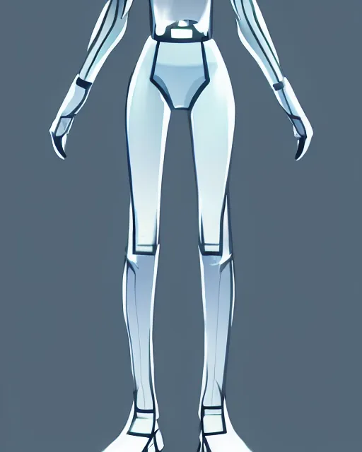 Image similar to symmetrical!! full body concept art for a futurstic alien girl, wearing tight futurstic simple clothes, walking inside of a futuristic life pod on an alien world | | epic - fine - clean, polished, trending on artstation, brush strokes