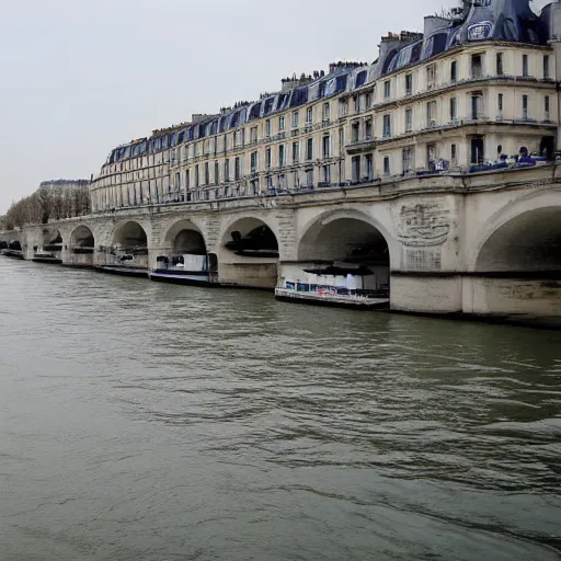 Prompt: the empty bank of the seine in paris in the year 2 0 2 0