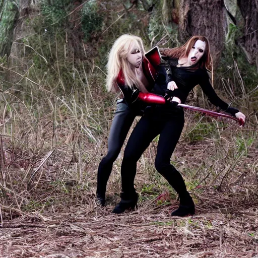 Image similar to photo of female vampire fighting werewolf