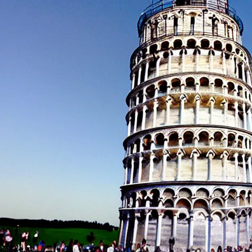 Prompt: Leaning tower of pisa cracked