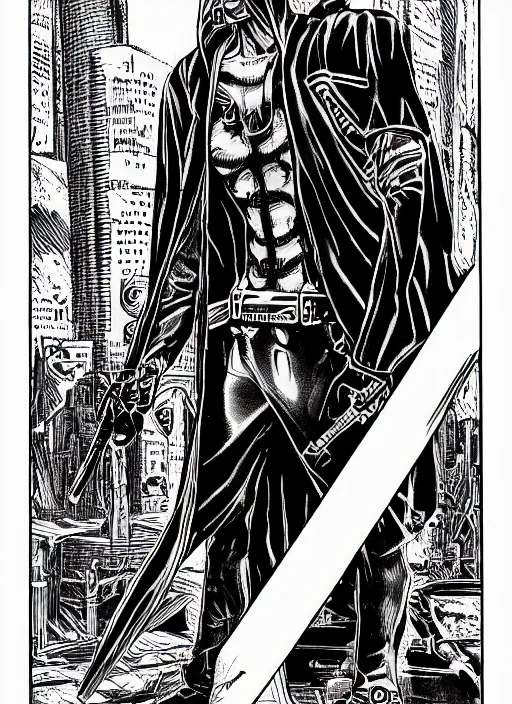 Prompt: grim reaper portrait, cyberpunk 2 0 2 0 manual, by steampoweredmikej, inktober, ink drawing, black and white, coloring pages, manga, highly detailed