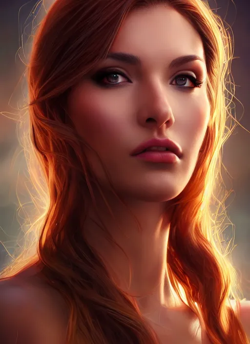 Image similar to photo of a gorgeous young woman honey sorceress in the style of stefan kostic, realistic, sharp focus, 8 k high definition, insanely detailed, intricate, elegant, art by stanley lau and artgerm