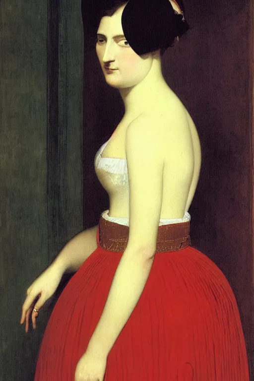 Image similar to lady in dress, painting by, jean auguste dominique ingres,