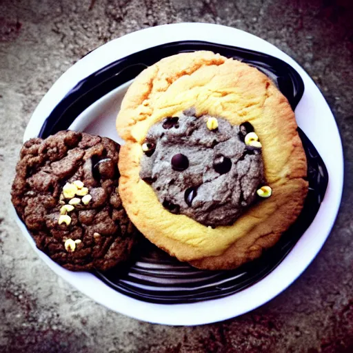 Prompt: a cheeseburger chocolate, chip cookie!!!! bun, food photography, highly detailed, advertisement