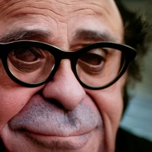 Prompt: closeup portrait Danny Devito striking a pose in a new york street, by Steve McCurry and David Lazar, natural light, detailed face, CANON Eos C300, ƒ1.8, 35mm, 8K, medium-format print