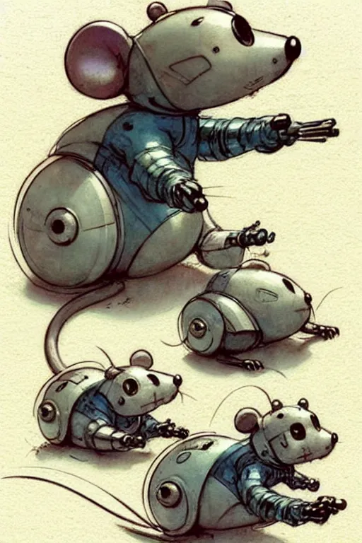 Image similar to ( ( ( ( ( 1 9 5 0 s retro science fiction mouse robots. muted colors. ) ) ) ) ) by jean - baptiste monge!!!!!!!!!!!!!!!!!!!!!!!!!!!!!!