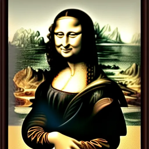 Image similar to the mona lisa with arms and legs