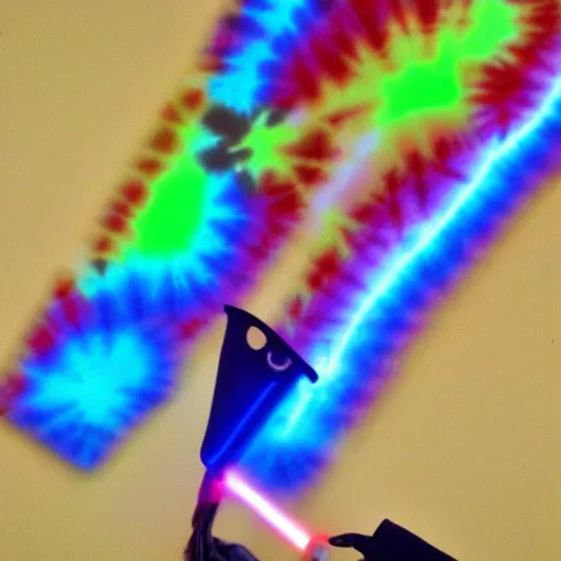 Image similar to a tie dye light saber, photography