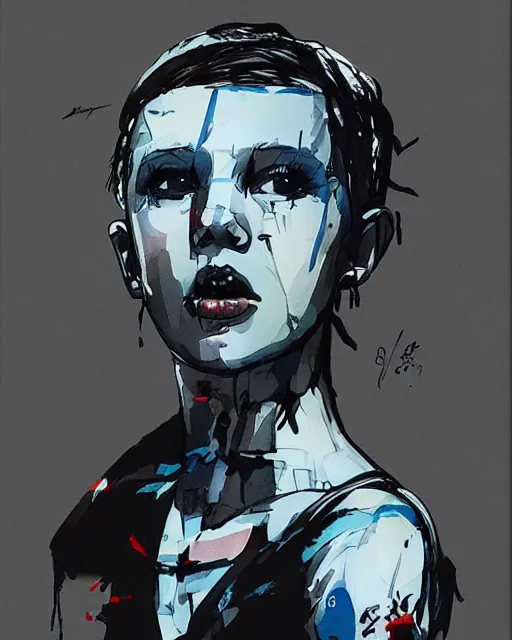 Image similar to millie bobby brown by yoji shinkawa