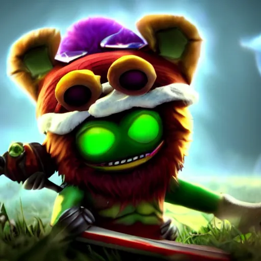 Prompt: teemo from league of legends, cinematic cutscene render