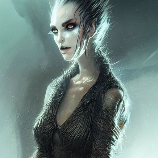 Image similar to kerli koiv, dune, darkwave, darksynth, character portrait, sharp, digital matte painting, art by luis royo, greg rutkowski, wlop, dramatic lighting, trending on artstation