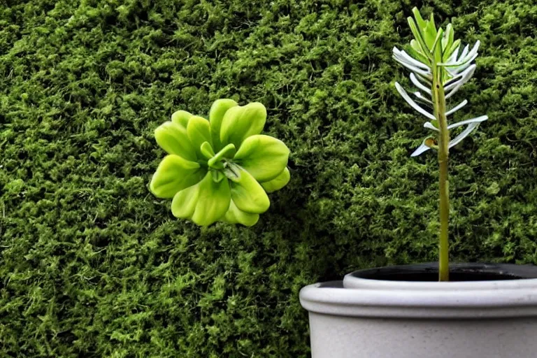 Prompt: airpod plant, photo, nature, in a flower pot