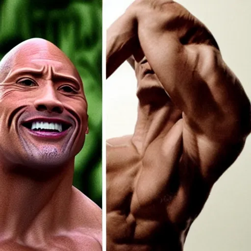 Image similar to skinny dwayne the rock johnson