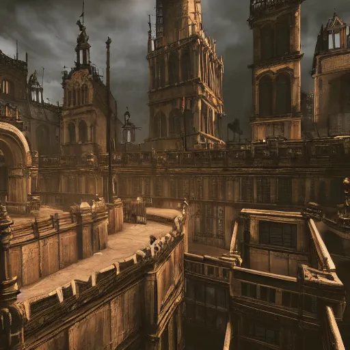 Image similar to grimdark gothic city, unreal engine, 8 k, ultra realistic, ultra detail