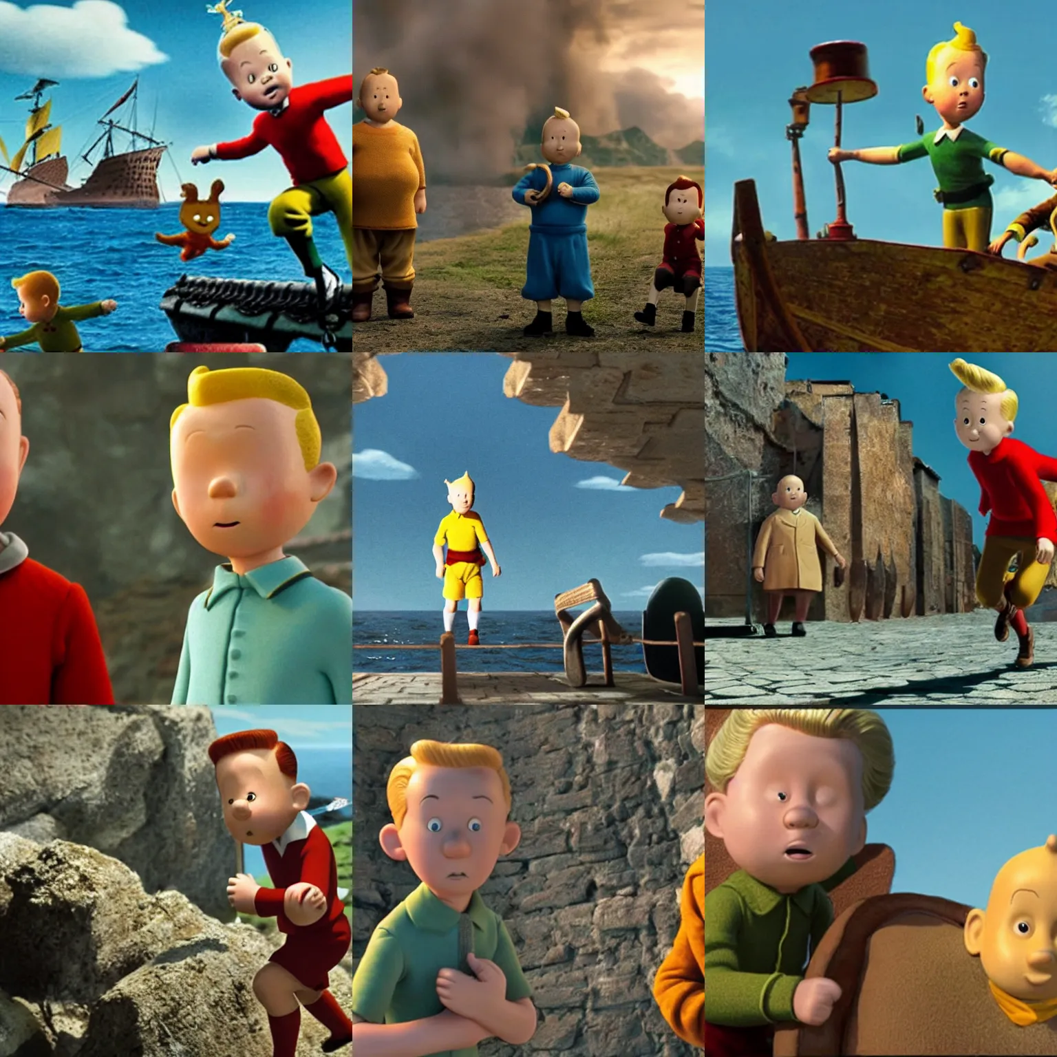 Prompt: a film still from the adventures of tintin ( 2 0 1 1 )