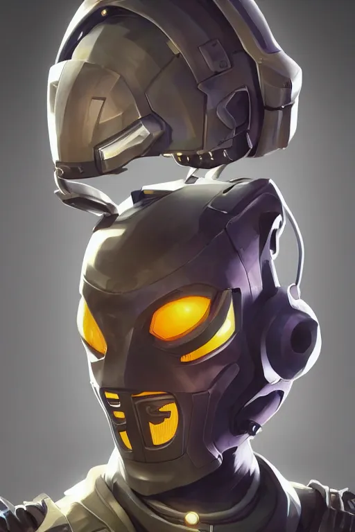 Image similar to epic mask helmet robot ninja portrait stylized as fornite style game design fanart by concept artist gervasio canda, behance hd by jesper ejsing, by rhads, makoto shinkai and lois van baarle, ilya kuvshinov, rossdraws global illumination radiating a glowing aura global illumination ray tracing hdr render in unreal engine 5