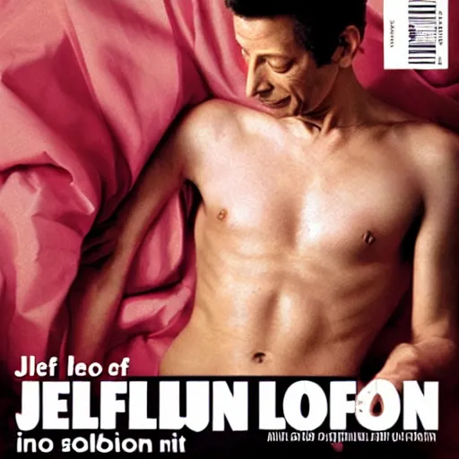 Image similar to jeff goldblum is seductive ian malcom on the cover of a romance novel
