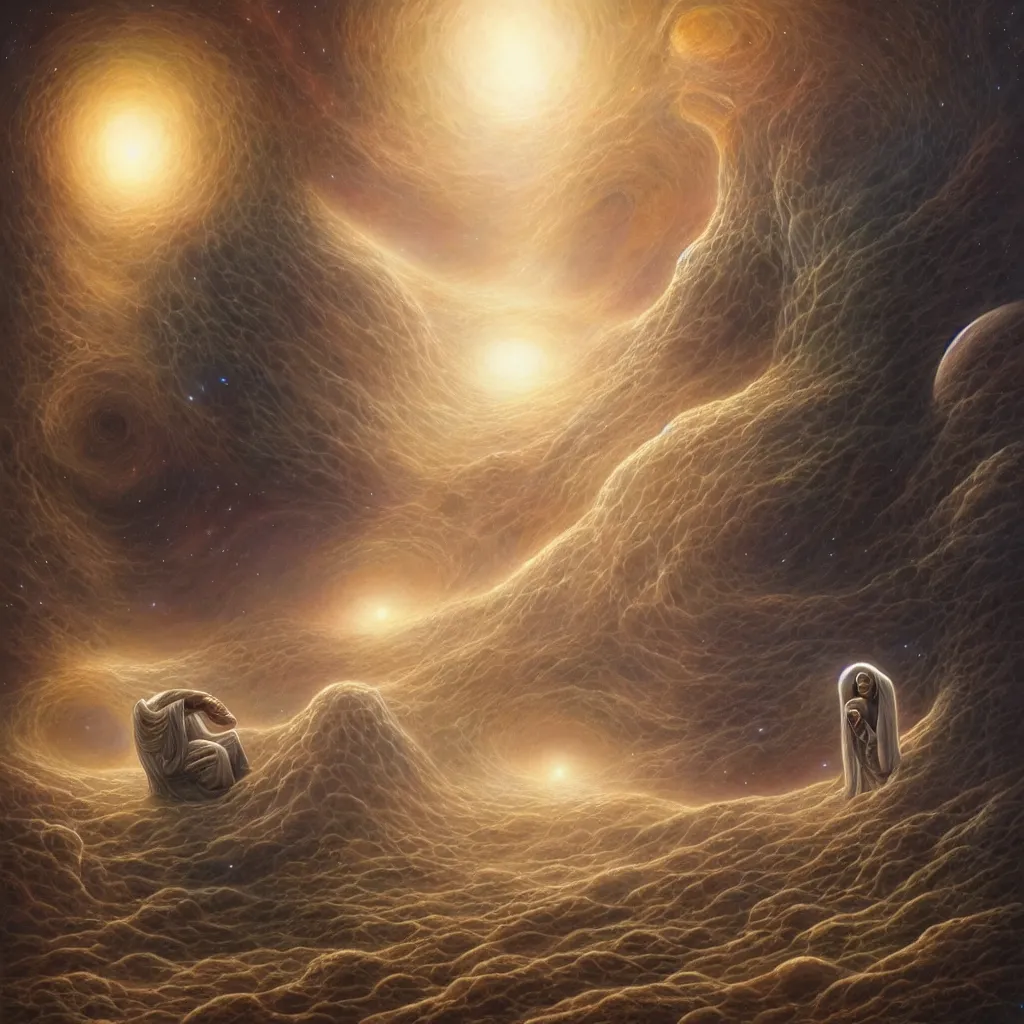 Image similar to a sentient traveler of galaxies, by tomasz alen kopera