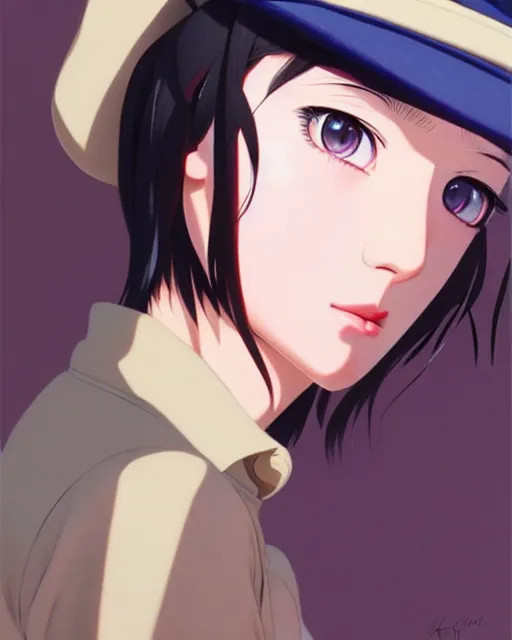 Image similar to girl with a beret | | very very anime!!!, fine - face, audrey plaza, realistic shaded perfect face, fine details. anime. realistic shaded lighting poster by ilya kuvshinov katsuhiro otomo ghost - in - the - shell, magali villeneuve, artgerm, jeremy lipkin and michael garmash and rob rey