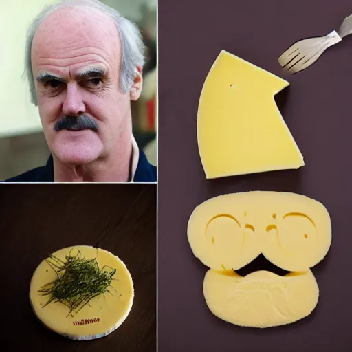 Image similar to cheese john cleese made out of cheese as a cheese