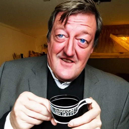 Prompt: [ french fries ] as ( stephen fry ) hybrid intercross mix