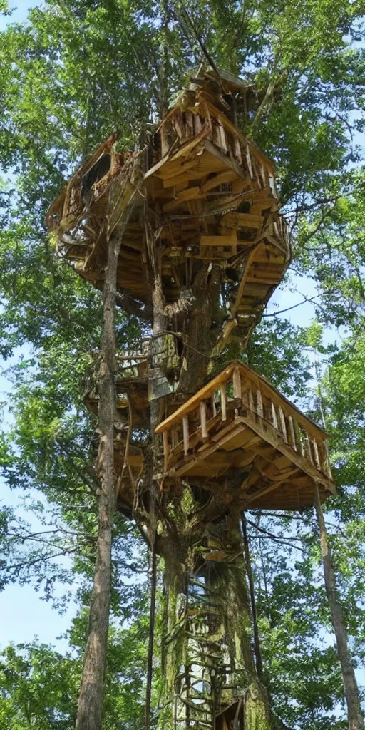 Prompt: A realistic giant tree house