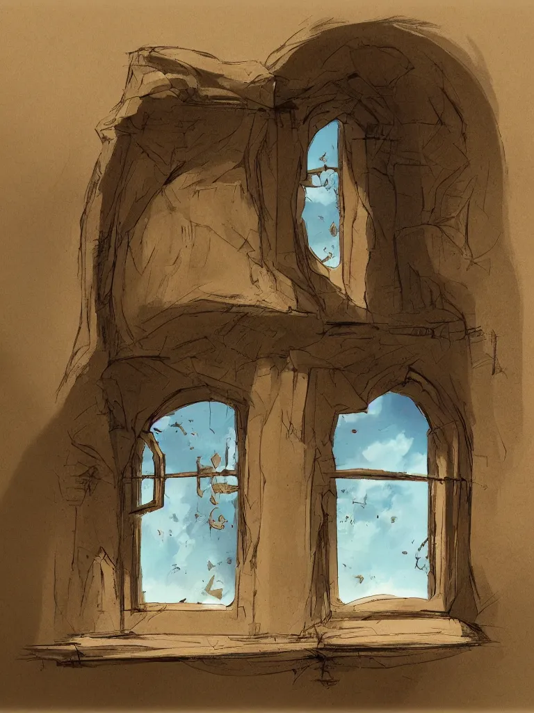 Image similar to window by disney concept artists, blunt borders, rule of thirds