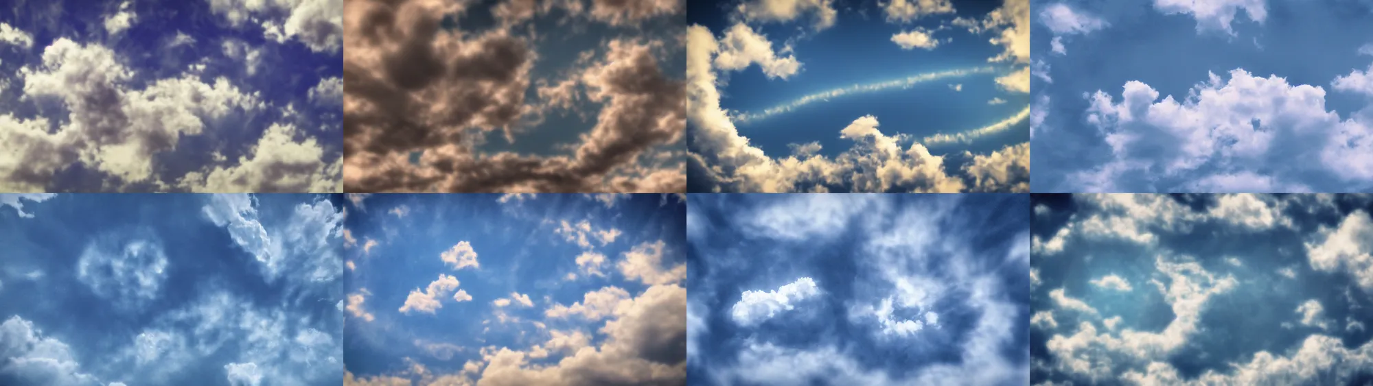 Prompt: soft cloud donat on blue clear sky, detailed, turbulence, feather edge, center, hyper realistic, view up, ultra realism, cinematic, film, soft filter