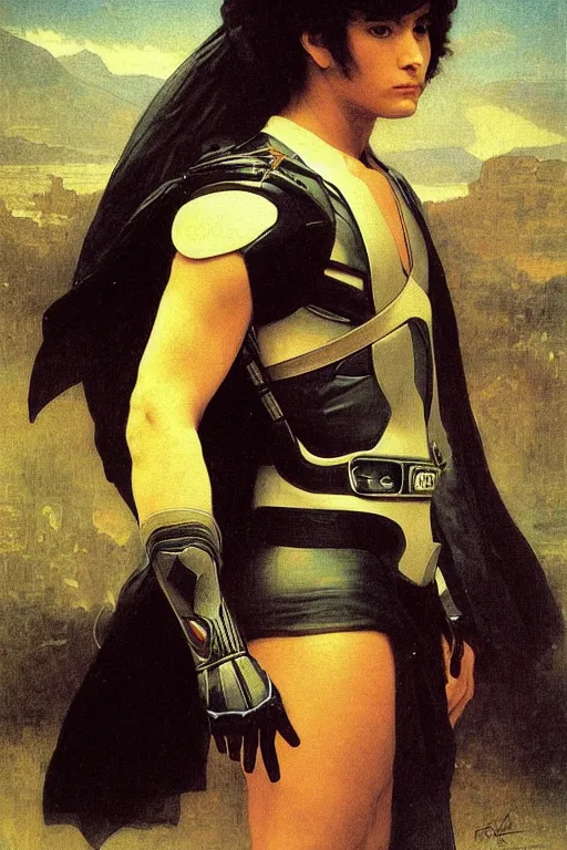 Image similar to portrait of a kamen rider rx, majestic, solemn, by bouguereau