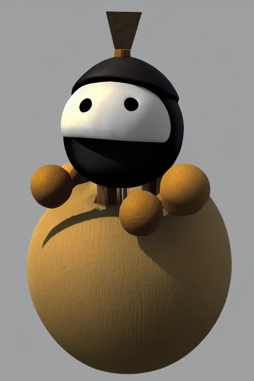 Prompt: a 3 d model of a king bob - omb found in the game files of journey ( 2 0 1 2 )