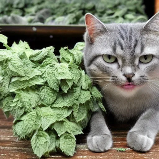 Prompt: cats going to war over catnip prices