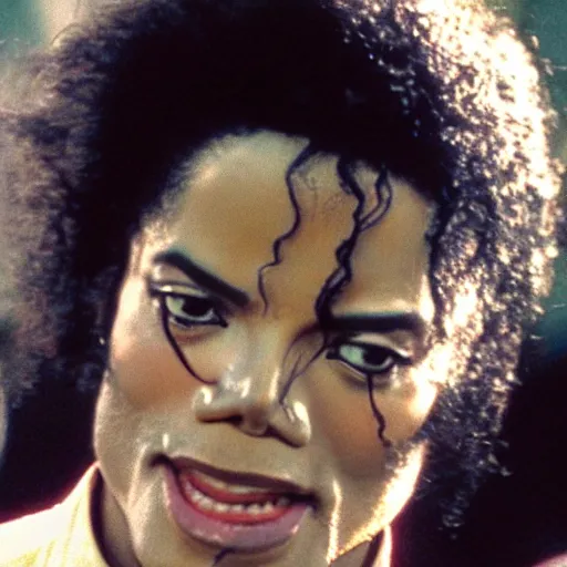 Image similar to cinematic still of Michael Jackson preaching at a Baptist Church in Detroit, close up, shallow depth of field, cinematic
