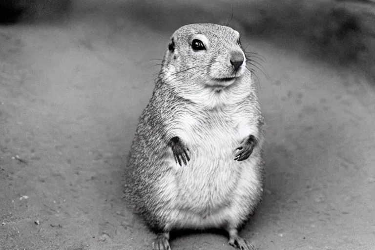 Prompt: obese prairie dog in ww 2