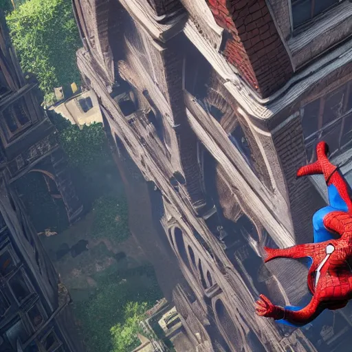 Prompt: spiderman in uncharted 4