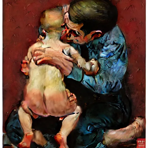 Prompt: The Baby by Norman Rockwell
