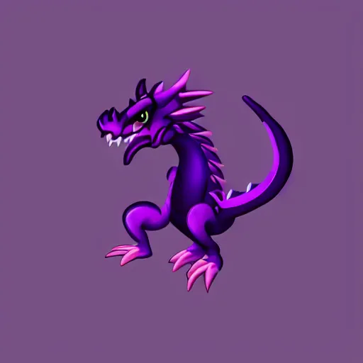 Image similar to very cute purple dragon, 2d minimalism