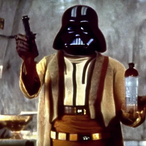 Prompt: a fill still of jimbe in the cantina of a new hope ( 1 9 7 7 )