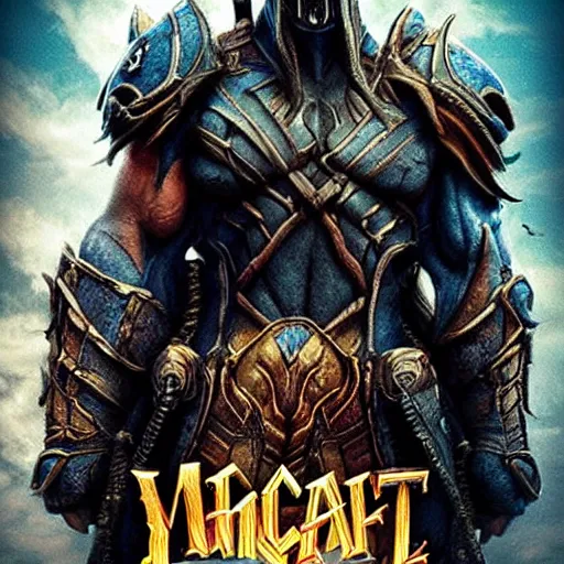 Image similar to ryan reynolds world of warcraft death knight movie poster