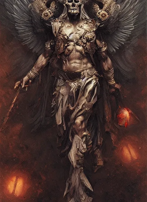 Image similar to digital _ painting _ of _ greek god of death _ by _ filipe _ pagliuso _ and _ justin _ gerard _ symmetric _ fantasy _ highly _ detailed _ realistic _ intricate _ port